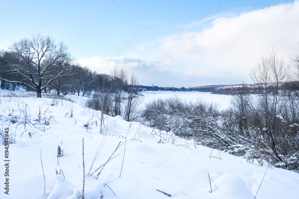 Landscape with the image of winter wood Landscape with the image of winter wood
