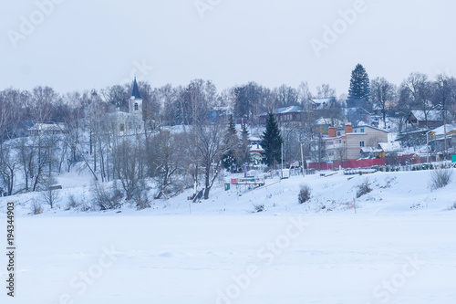 Landscape with the image of winter wood