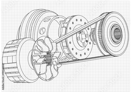 Belt gear, vector