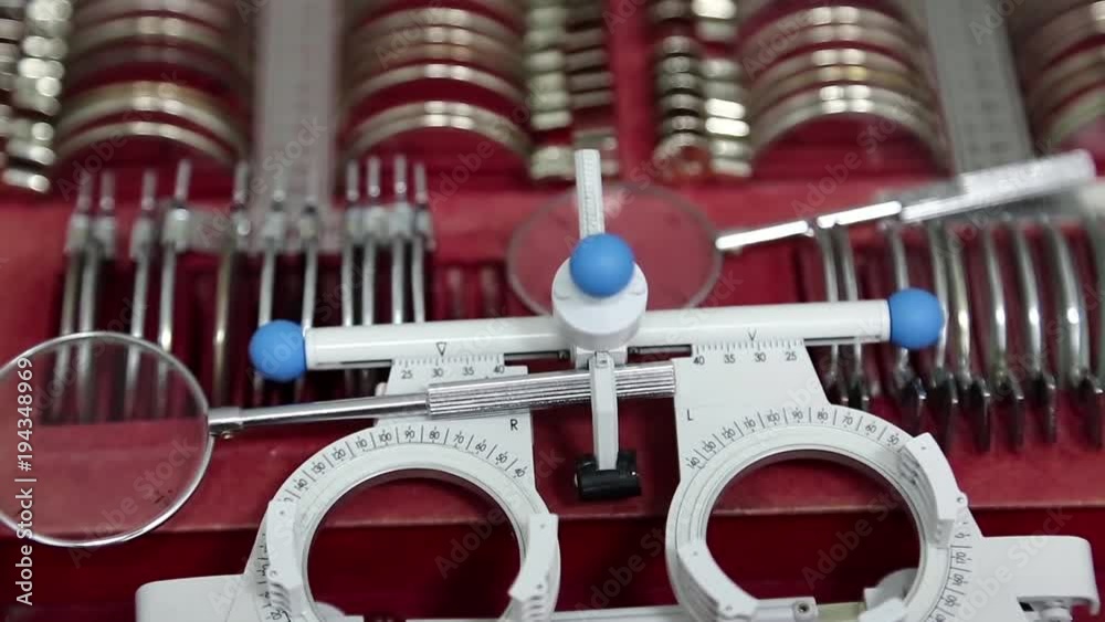Diagnostic lenses kit for vision testing. Case with set of lenses ...