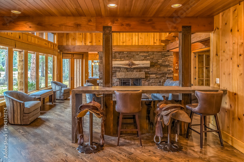 Country bar in living area