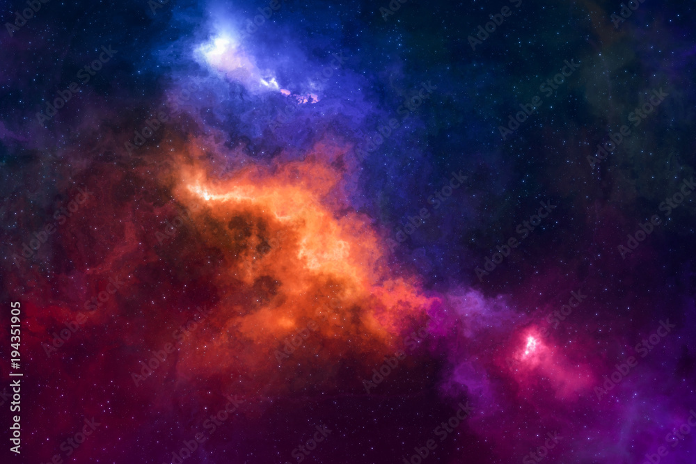 Fototapeta premium High definition star field, colorful night sky space. Nebula and galaxies in space. Astronomy concept background.