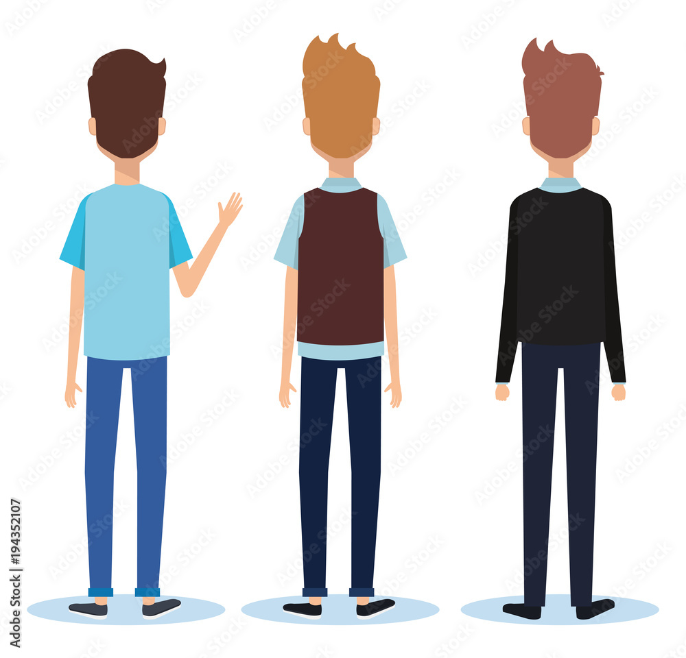 group of youngs men poses styles vector illustration design group of youngs men poses styles vector illustration design