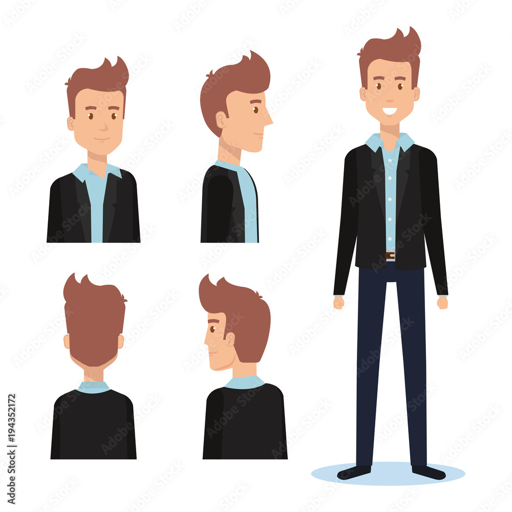 group of youngs men poses styles vector illustration design group of youngs men poses styles vector illustration design