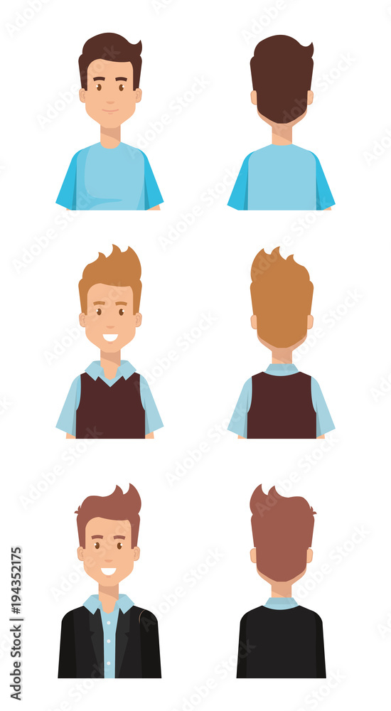 group of youngs men poses styles vector illustration design group of youngs men poses styles vector illustration design