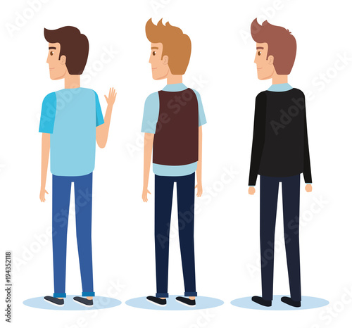 Wallpaper Mural group of youngs men poses styles vector illustration design Torontodigital.ca
