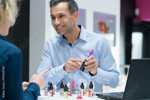 customer choosing e-cigarette