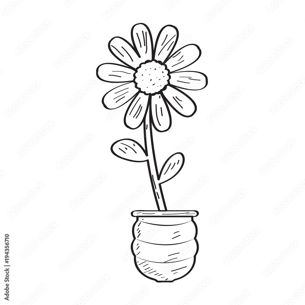 Drawing of a flower. Retro style Drawing of a flower. Retro style