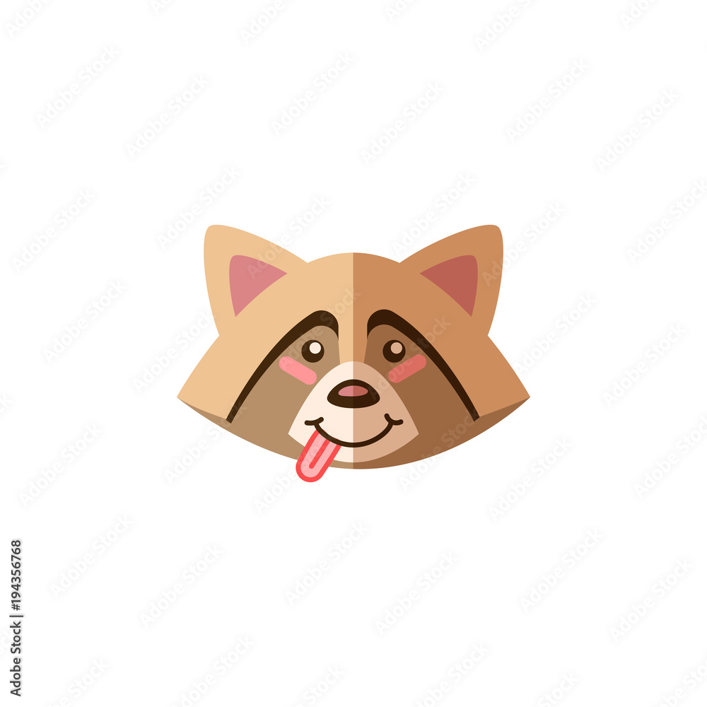 Racoon animal icon, logo. Vector art for web, veterinary clinic, grocery, store, packaging and advertising. Funny illustration head Racoon animal icon, logo. Vector art for web, veterinary clinic, grocery, store, packaging and advertising. Funny illustration head