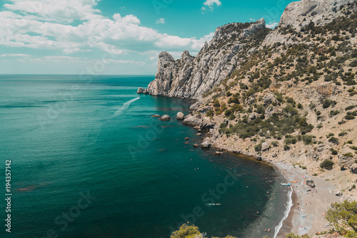 rocky landscape on the sea coast