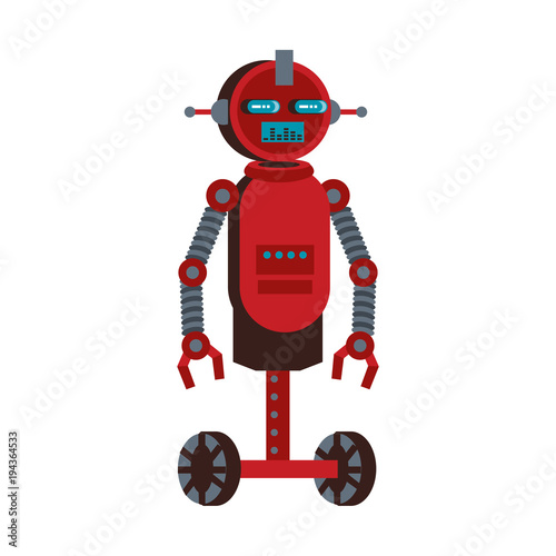 Funny robot cartoon vector illustration graphic design