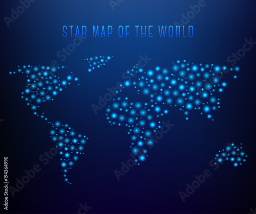 Glowing world map