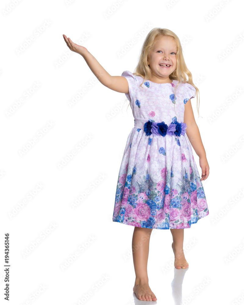 Little girl is showing a finger