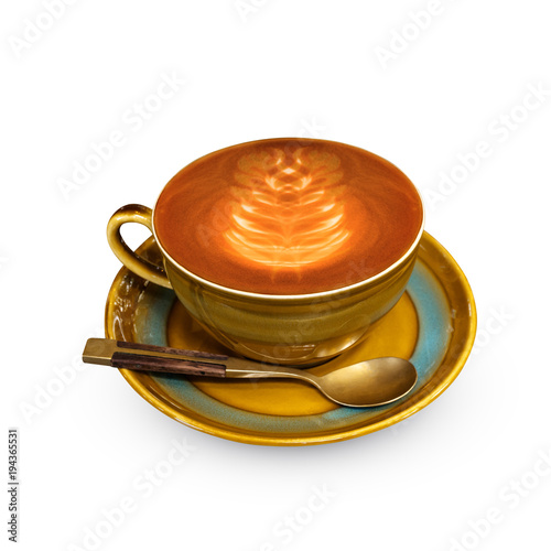 Hot coffee cup on white background