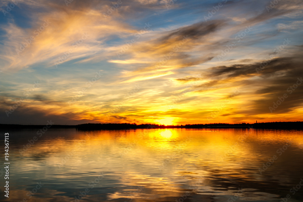 Sunset on a Oklahoma lake.