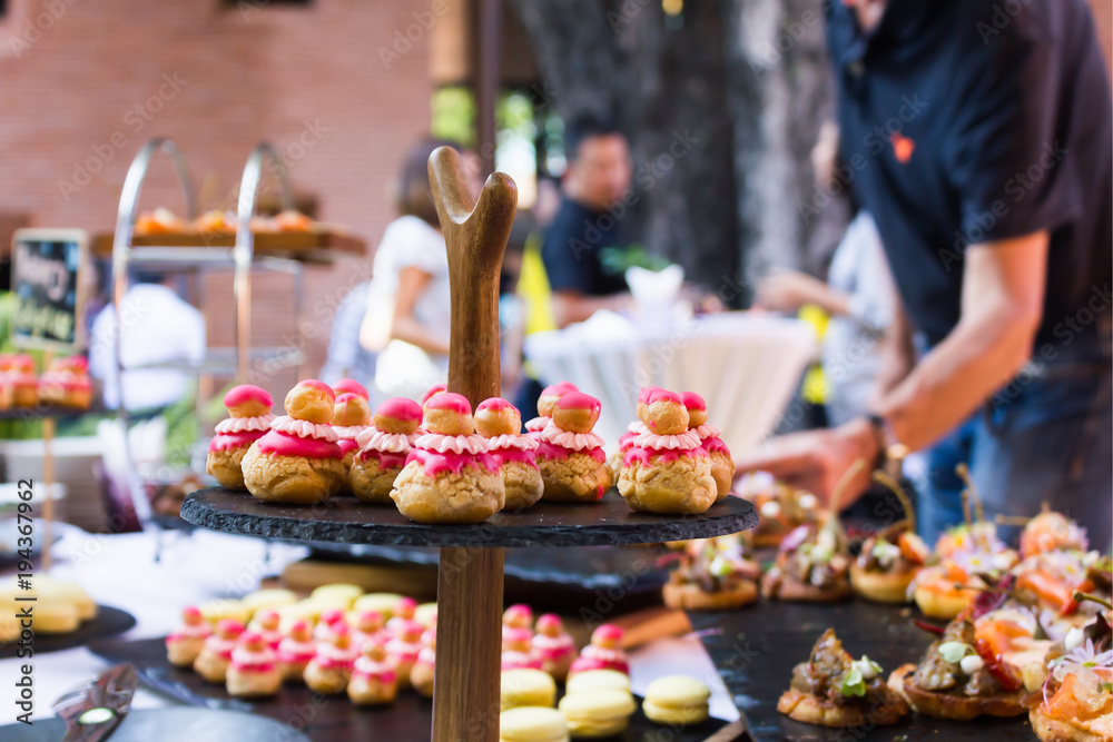 Dessert canape food decoration in party event