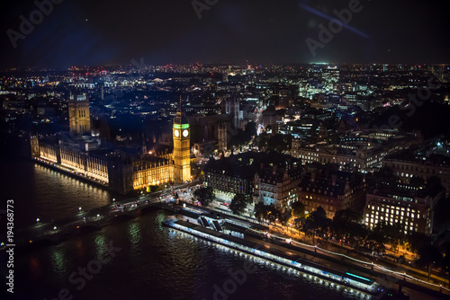 Aerial Landscape of City at Night 