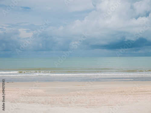 No People on the White Sand Beach