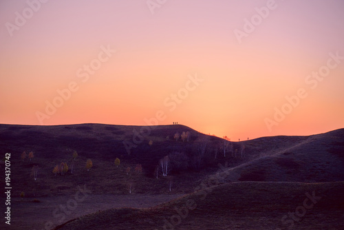 Lovely view of landscape at sunrise.