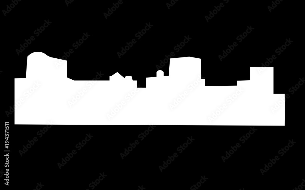white charleston skyline silhouette on black background