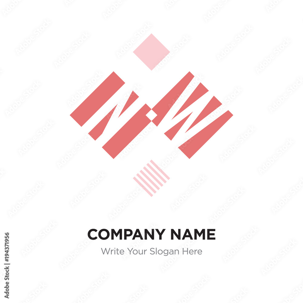 Abstract letter NW or WN logo design template, Black Alphabet initial letters company name concept. Flat thin line segments connected to each other Abstract letter NW or WN logo design template, Black Alphabet initial letters company name concept. Flat thin line segments connected to each other