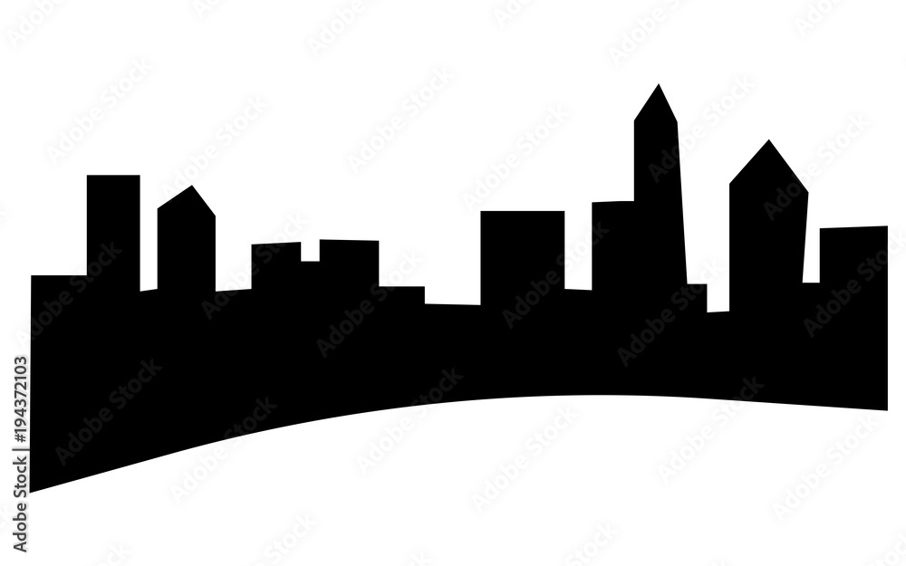 charlotte skyline silhouette on white background