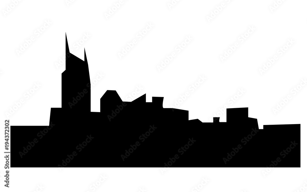 cleveland skyline silhouette on white background