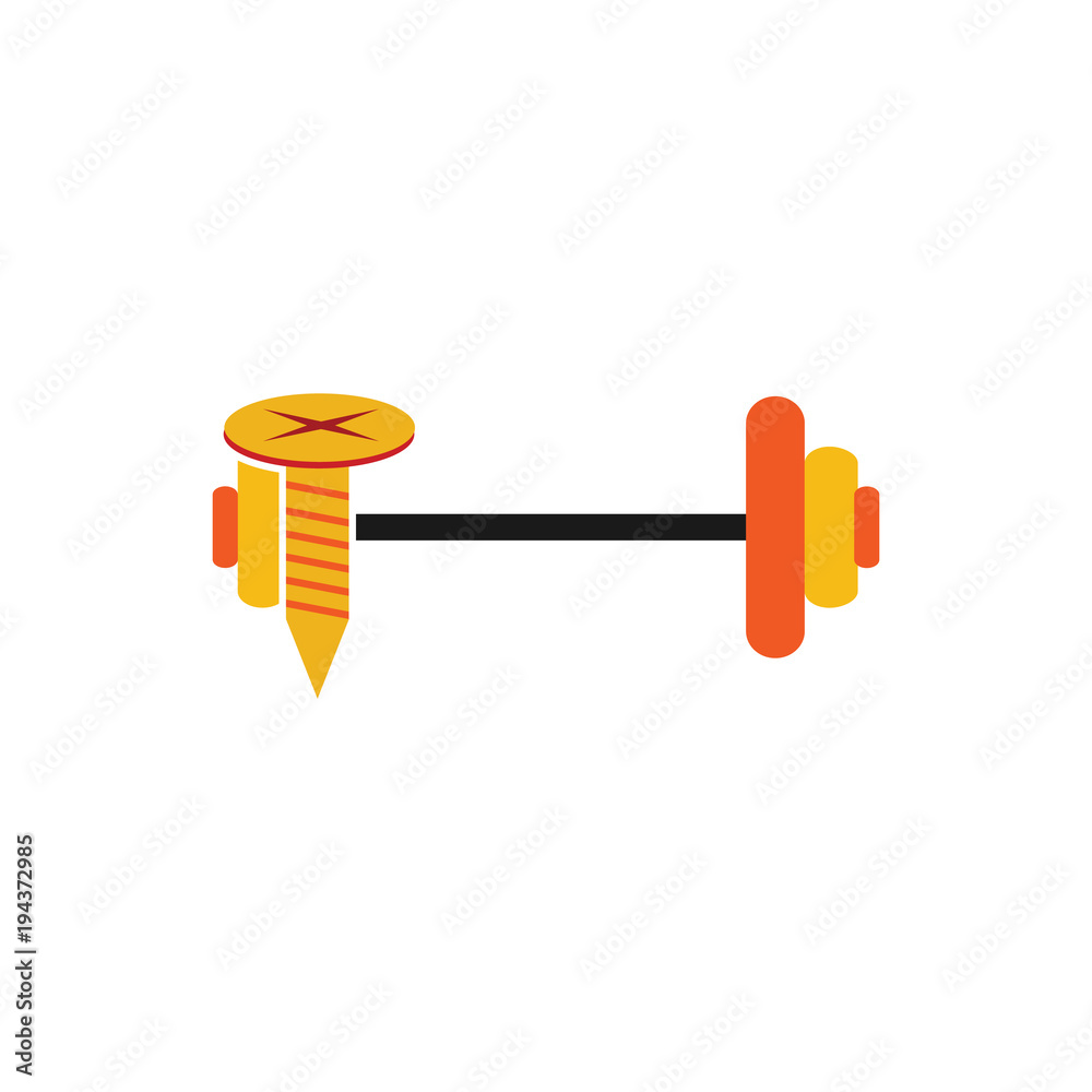 Screw Barbell Logo icon Design Screw Barbell Logo icon Design