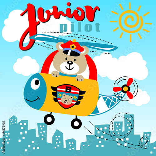 Little helicopter pilot cartoon