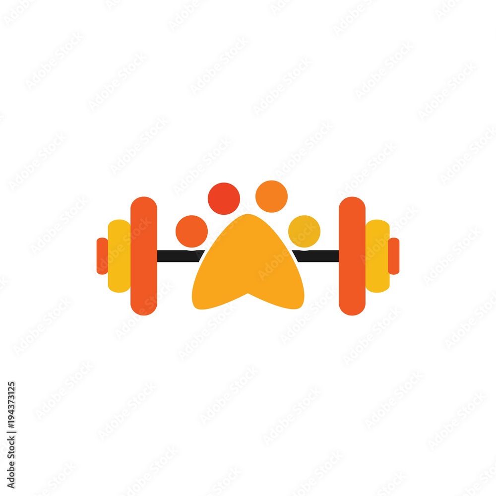 Paw Barbell Logo icon Design Paw Barbell Logo icon Design