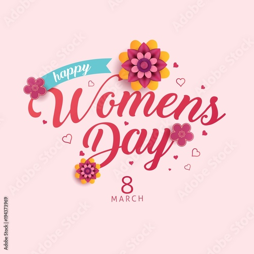 happy womens day vector illustration, international celebration womens day 8 march