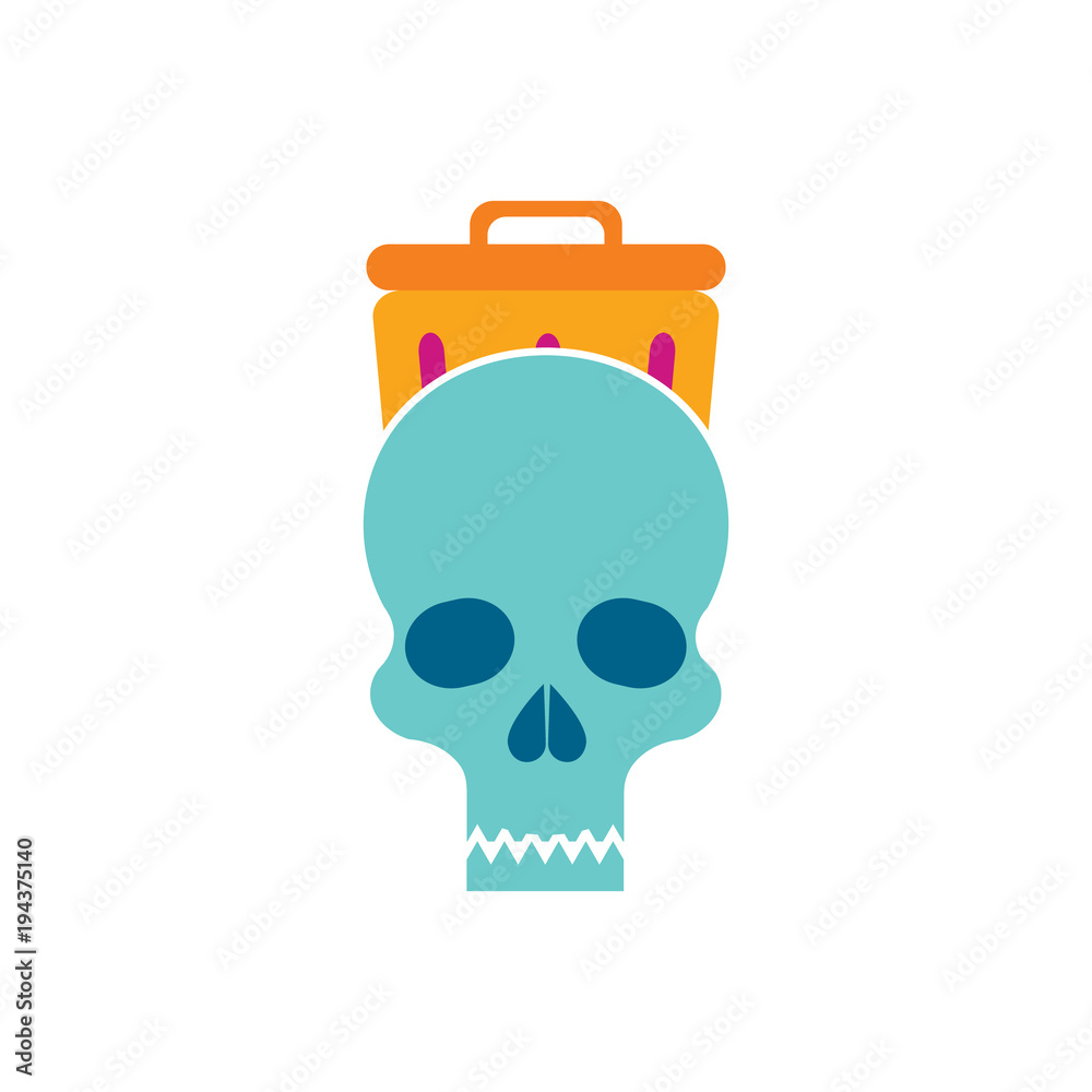 Trash Skull Logo Icon Design