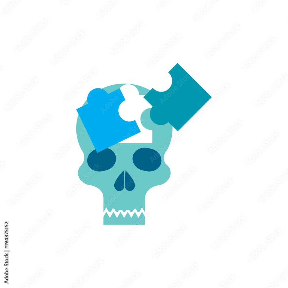 Puzzle Skull Logo Icon Design Puzzle Skull Logo Icon Design