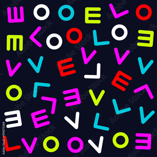Pattern with love letters