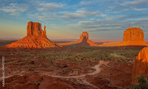 Monument Valley, Arizona State, United States - September 9, 2015: Sunset in the Monument Valley landscape