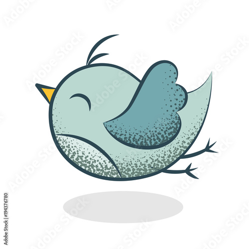 Oiseau dessin bleu