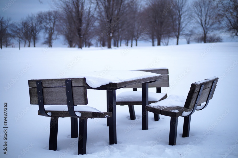Snow and Chairs