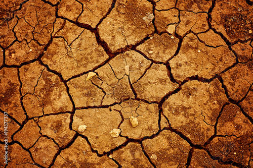 A background image of dried and cracked soil