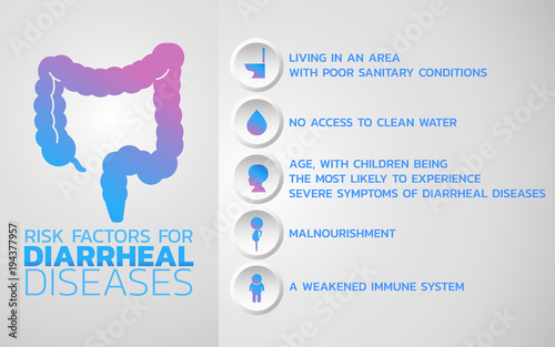 diarrheal diseases icon design, infographic health, medical infographic. Vector illustration