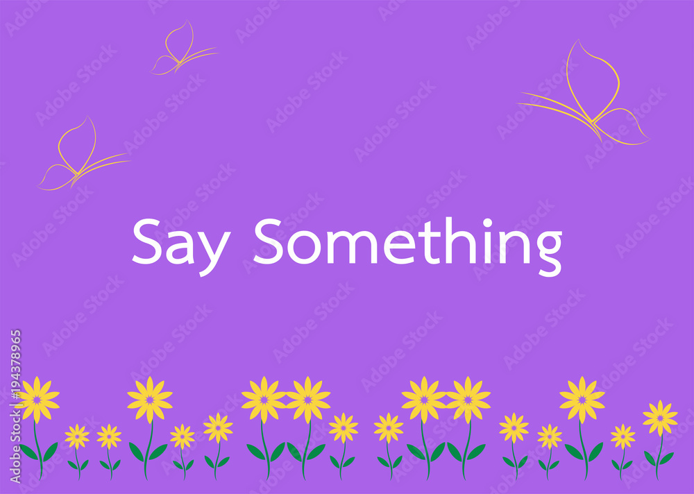 background with flower and butterfly for posting a word on social