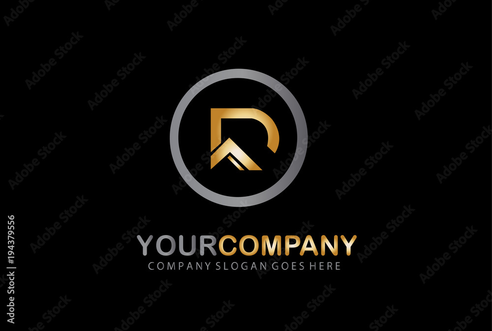 Letter R Golden Circle Modern Design Letter R Golden Circle Modern Design