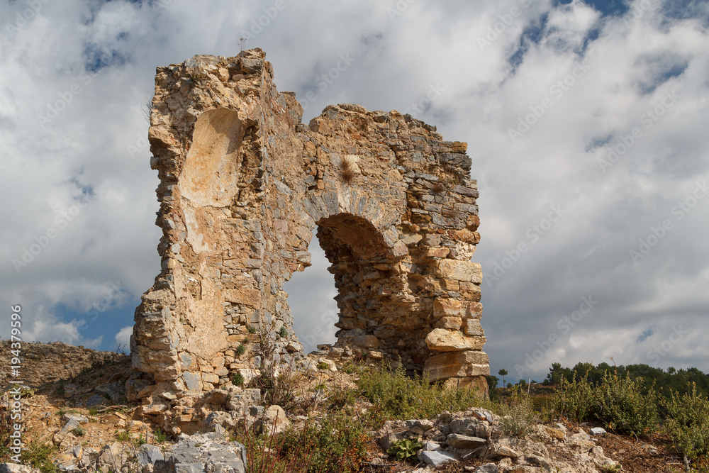 Ruins of the ancient town Antiochia ad Cragum, Turkey