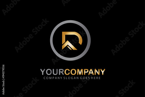 Letter R Golden Circle Modern Design