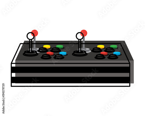 video game control joystick retro technology vector illustration