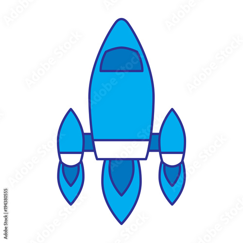 video game retro rocket launch style vector illustration blue design