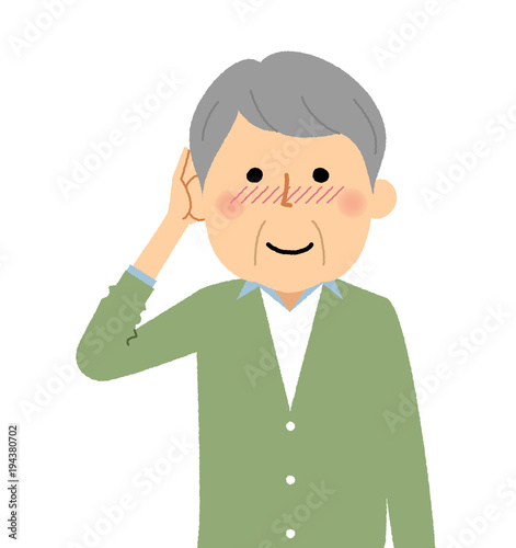シニア男性　おじいちゃん　照れる
