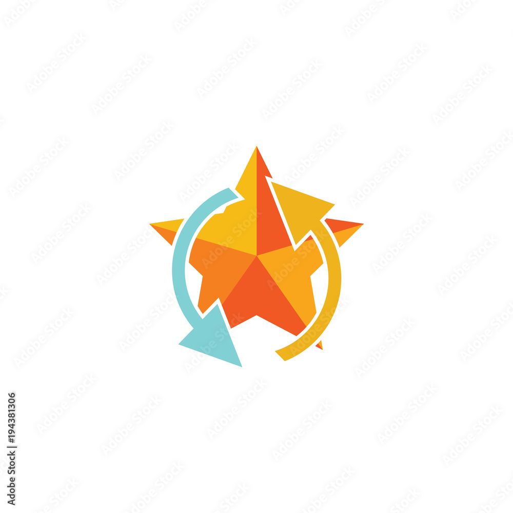 Recycle Star Logo Icon Design Recycle Star Logo Icon Design