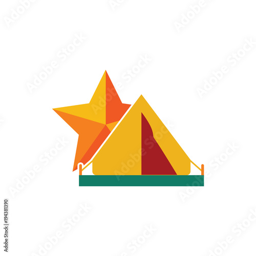 Camping Star Logo Icon Design