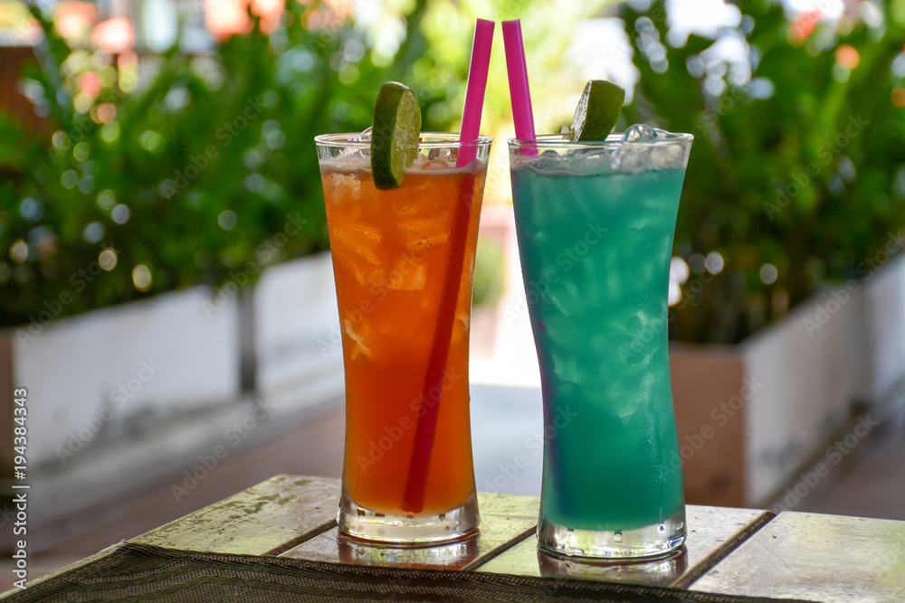 beautiful cocktail with ice and lime.Asia.Cooling drink beautiful cocktail with ice and lime.Asia.Cooling drink