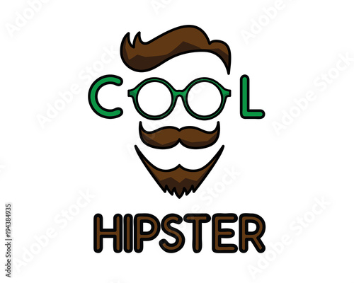 hipster cool illustration design.cartoon style design.designed for hipster icon illustration